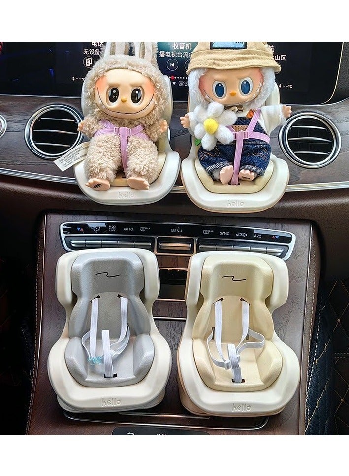 لابوبو مقعد سيارة لدمى لابوبو، ديكور فتحة تهوية السيارة، دمى عرض مزخرفة، إكسسوارات ديكور داخلي لطيفة للسيارة - Image 2