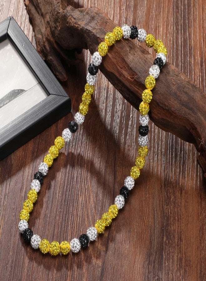 EXPHAIN Philadelphia Phils Baseball Necklace For Men Women Baseballer Inspired Beaded Necklace Unisex Rhinestone Discoball Necklaces Jewelry-gift for baseball team lovers, 20 inches, Yellow，Pink，Green - Image 4