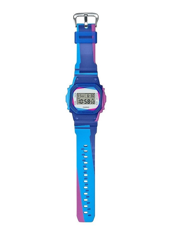 Casio Unisex Watch G-Shock Square Digital Clear Dial Carbon Core Guard Structure Resin Band DWE-5600PR-2DR