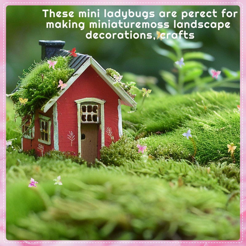 GGSTDDUP 200 Pcs Mini Resin Butterflies Random Tiny Butterflies Miniature Animal Figurines for DIY Cake Decoration Ornaments Crafts Moss Landscape - Image 3