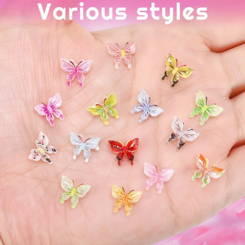 GGSTDDUP 200 Pcs Mini Resin Butterflies Random Tiny Butterflies Miniature Animal Figurines for DIY Cake Decoration Ornaments Crafts Moss Landscape - Image 4