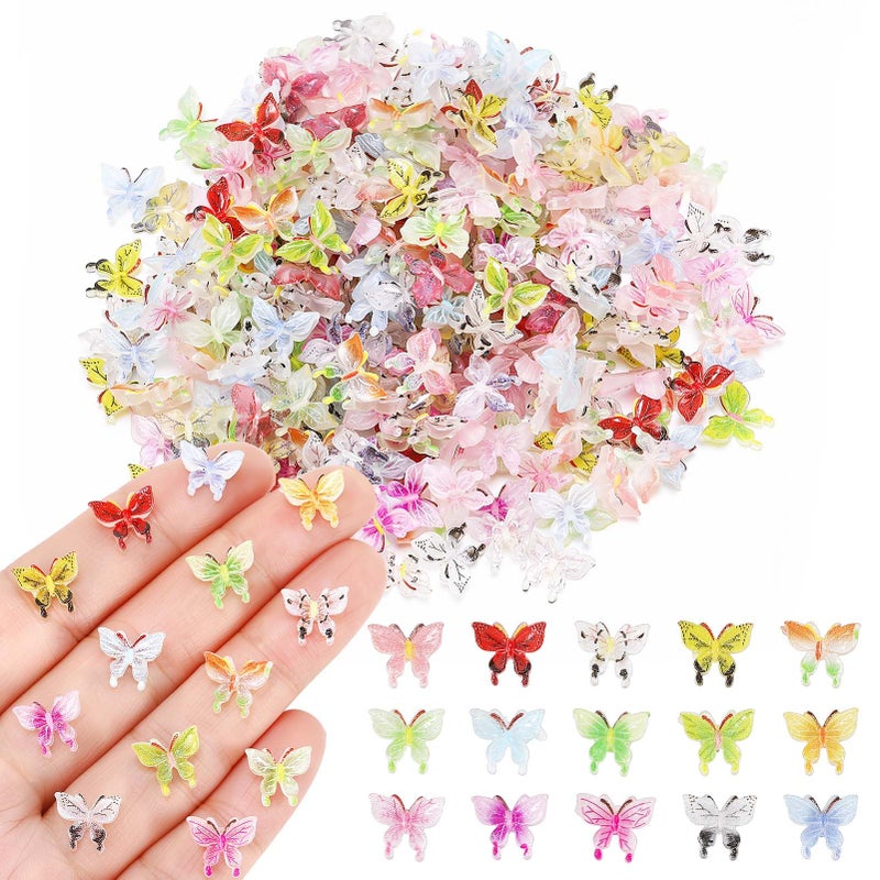 GGSTDDUP 200 Pcs Mini Resin Butterflies Random Tiny Butterflies Miniature Animal Figurines for DIY Cake Decoration Ornaments Crafts Moss Landscape - Image 1