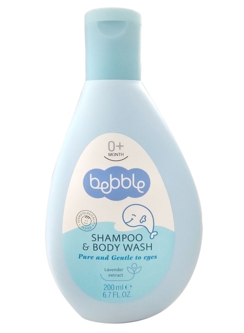 bebble Baby Shampoo and Body Wash | No Tears | Free of Paraben Sulphate | 200 ml - Image 1