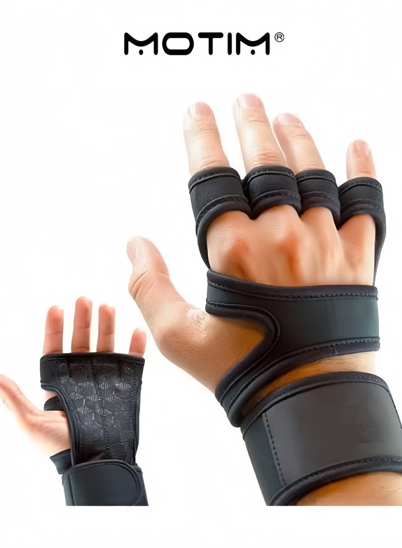 موتيم قفازات رياضية لرفع الأثقال مع دعامة للمعصم للياقة البدنية قفازات التدريب المتقاطع وقفازات رفع الأثقال - Image 1