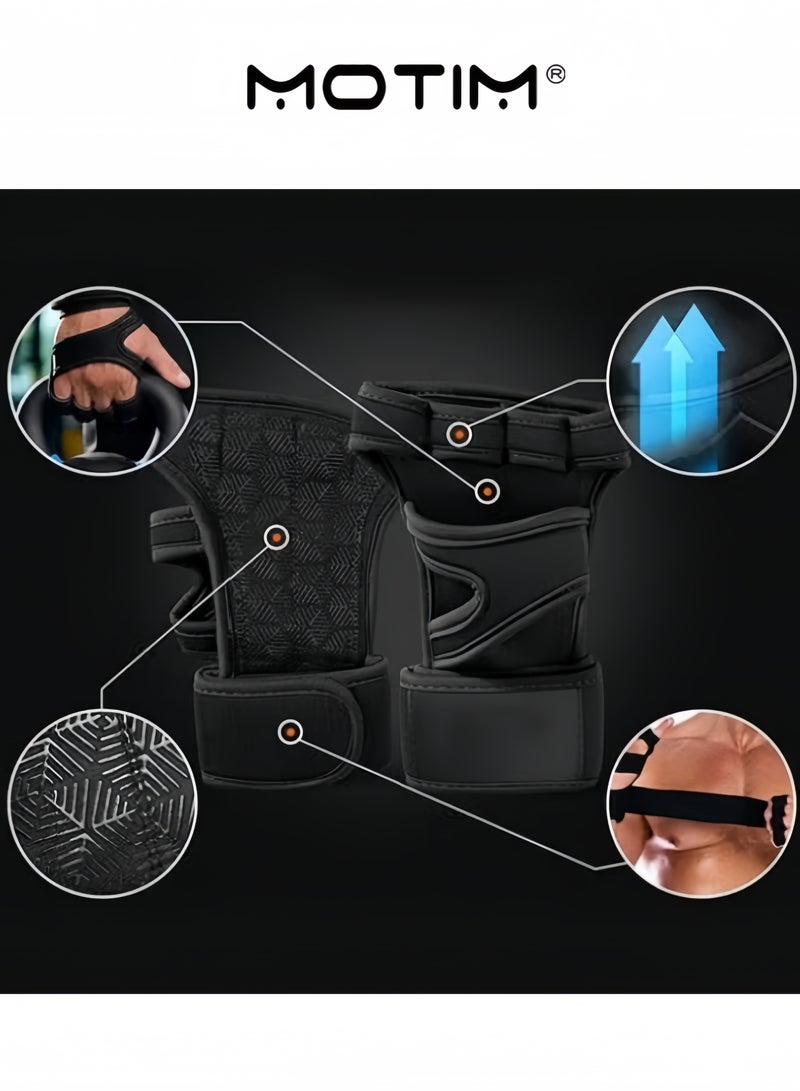موتيم قفازات رياضية لرفع الأثقال مع دعامة للمعصم للياقة البدنية قفازات التدريب المتقاطع وقفازات رفع الأثقال - Image 3