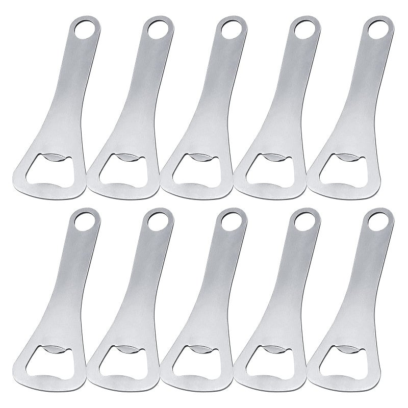 KONAMO Bottle Openers Pack 10Pcs Crown Bottle Opener Bulk Beer Bottle Opener for Home Pub Outdoor Bartender Bottle OpenersMen DIY Gifts Silver