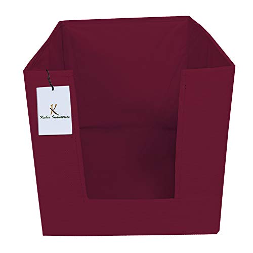 Kuber Industries (Set of 4) Clothes Organiser for Wardrobe - Foldable and Stackable Organizer for Shirt | Garments | Cloth - Storage Container Separator for Closet | Almirah | Cupboard | Shelf(Maroon) - Image 3
