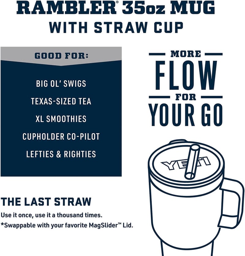 YETI Rambler 35 oz Straw Mug, Vacuum Insulated, Stainless Steel, Ultramarine Violet - Image 3