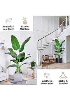 Generic Artificial Bird of Paradise Plant,Faux Palm Tree with Real Touch Leaves and Adjustable Branches,Fake Plants for Home Office Indoor Outdoor Decor (180cm)  - Image 3