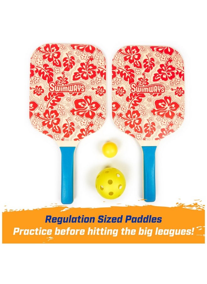SwimWays - Hydro Paddle & Pickleball Set, Pickleball Paddles And Balls For Pool, Lake And Beach Games, Outdoor Toys For Kids And Adults Aged 5 & Up - Image 1