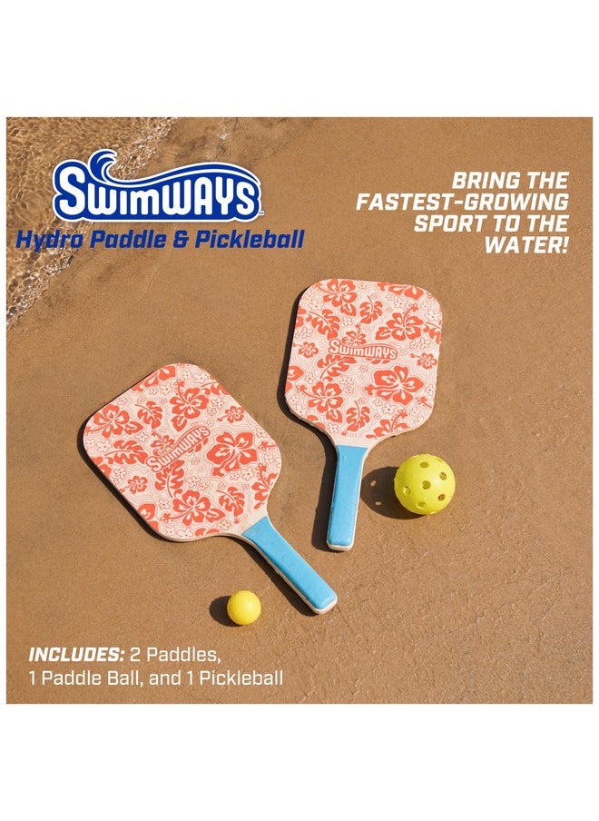 SwimWays - Hydro Paddle & Pickleball Set, Pickleball Paddles And Balls For Pool, Lake And Beach Games, Outdoor Toys For Kids And Adults Aged 5 & Up - Image 1