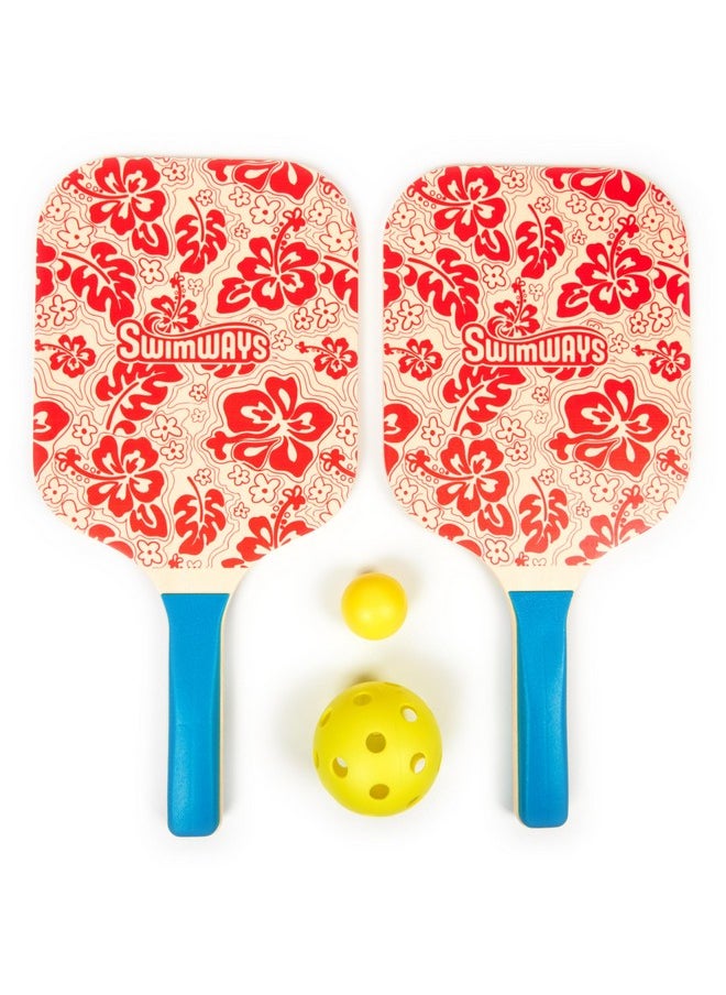 SwimWays - Hydro Paddle & Pickleball Set, Pickleball Paddles And Balls For Pool, Lake And Beach Games, Outdoor Toys For Kids And Adults Aged 5 & Up - Image 1