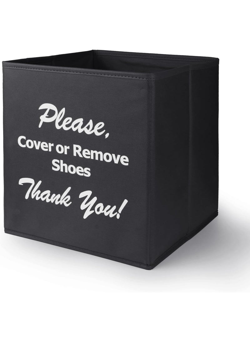 Opret Large Shoe Cover Box Black, Real Estate Agent Supplies, Disposable Shoe Cover Dispenser Box for Open House, Foldable Storage Bin - Image 1