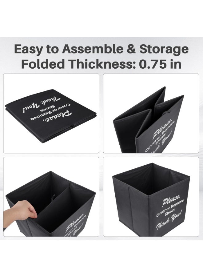 Opret Large Shoe Cover Box Black, Real Estate Agent Supplies, Disposable Shoe Cover Dispenser Box for Open House, Foldable Storage Bin - Image 4