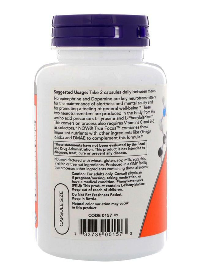 Now Foods True Focus Dietary Supplement - 90 Capsules - Image 3