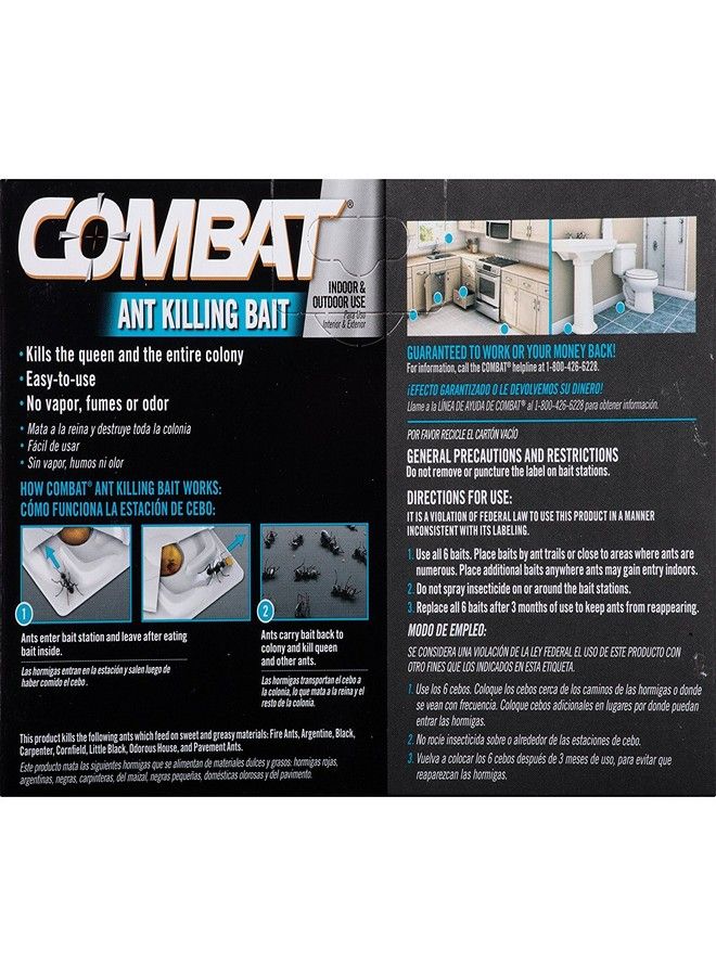 Combat Combat 023400459018 Ant Killing Bait Stations, 6 Count (3 Pack).