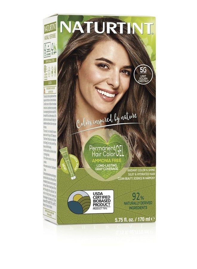 NATURTINT Permanent Hair Color 5G Light Golden Chestnut (Pack of 1), Ammonia Free, Vegan, Cruelty Free, up to 100% Gray Coverage, Long Lasting Results  - Image 1