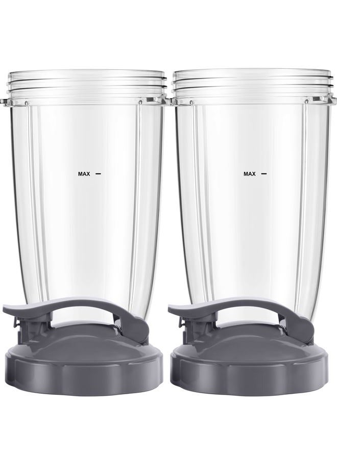 LVAINIT NutriBullet Cups Kit 24 oz Cups with Flip-Top To-Go-Lids Comfort Lip Rings Sealing Gaskets Fit for NutriBullet Blender 600W Pro 900W NutriBullet Replacement Parts - Image 1