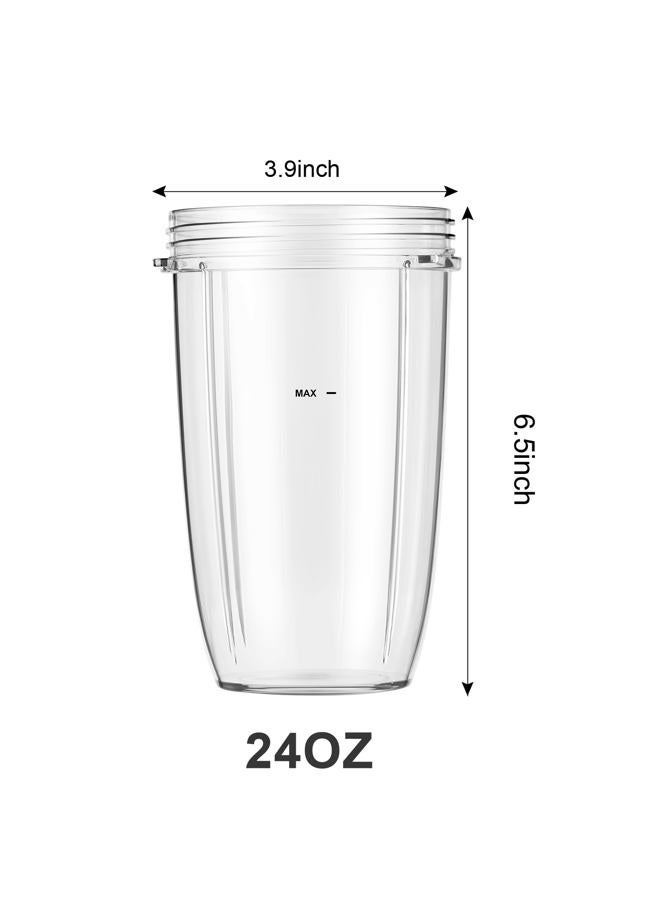 LVAINIT NutriBullet Cups Kit 24 oz Cups with Flip-Top To-Go-Lids Comfort Lip Rings Sealing Gaskets Fit for NutriBullet Blender 600W Pro 900W NutriBullet Replacement Parts - Image 3