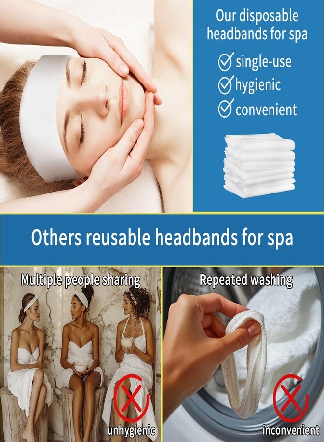 RAQEHO 50pcs Disposable Headbands for Spa - Non Slip Elastic Spa Facial Head Bands Bulk Head Wrap Hair Bands For Women'S Hair Skincare Washing Face Makeup Facial Tools Esthetician Supplies Adjustable - Image 4