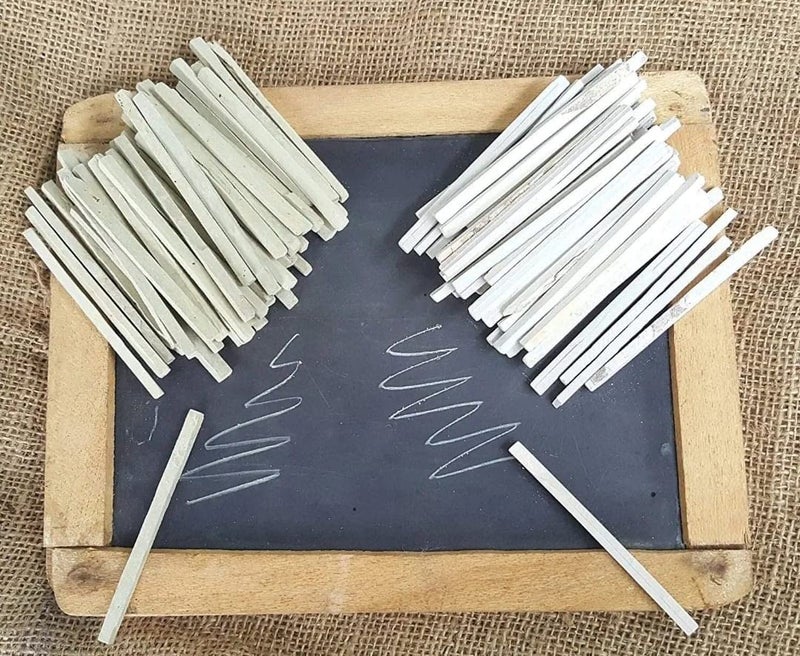 Earthy Goodies Edible Natural Limestone Slate Bars - Pack of 50 (325 grms) White Chalk Pencils - Image 2