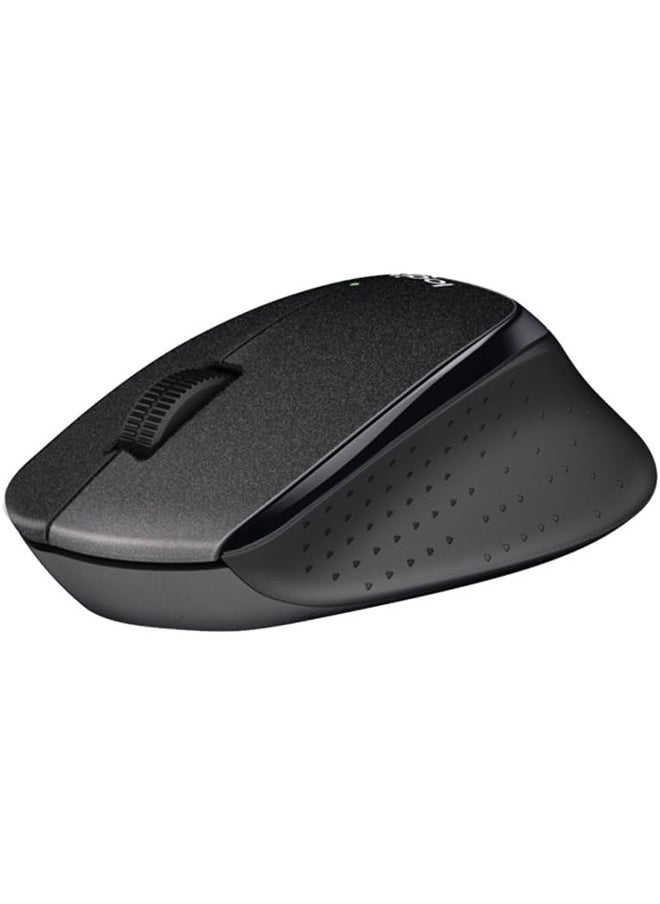 Logitech M330 Silent Plus wireless mouse, 2.4GHz wireless, USB Nano receiver, 1000 DPI optical tracking, 3 buttons, 24-month battery life, suitable for PC/Mac/laptop - black
