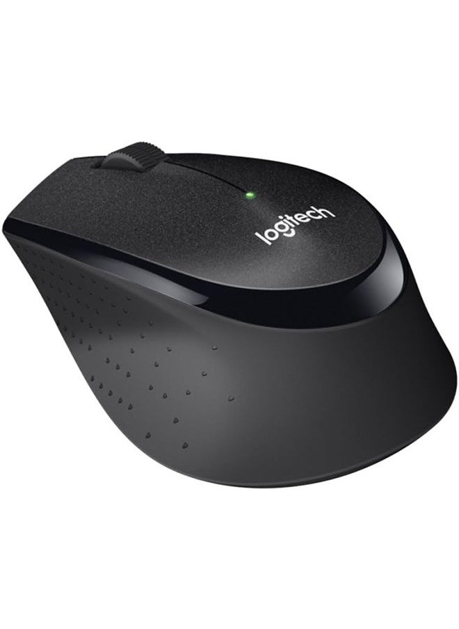 Logitech M330 Silent Plus wireless mouse, 2.4GHz wireless, USB Nano receiver, 1000 DPI optical tracking, 3 buttons, 24-month battery life, suitable for PC/Mac/laptop - black