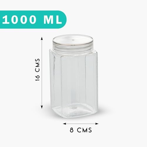 SCL Steelo Steelo Varg Plastic Kitchen Jar Container Set Kitchen Organiser Air Tight Jar Container Set Fridge safe US FDA Approved PET Food Grade Heavy Duty Material, BPA Free (Clear, 250 ml, Pack of 6) - Image 5