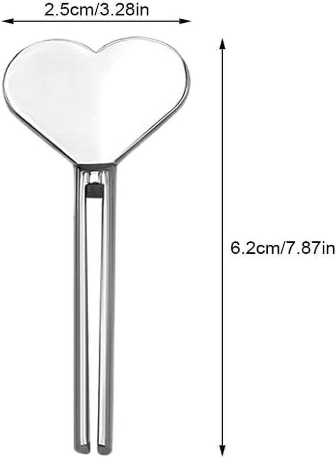 SelHeng 2Pcs Silver Metal Manual Toothpaste Squeezer Heart Stainless Steel Dispenser Tube Squeezer Hand Cream Tube Key Roller Set Bathroom Accessories Daily Living Tube Squeezing Aids - Image 2
