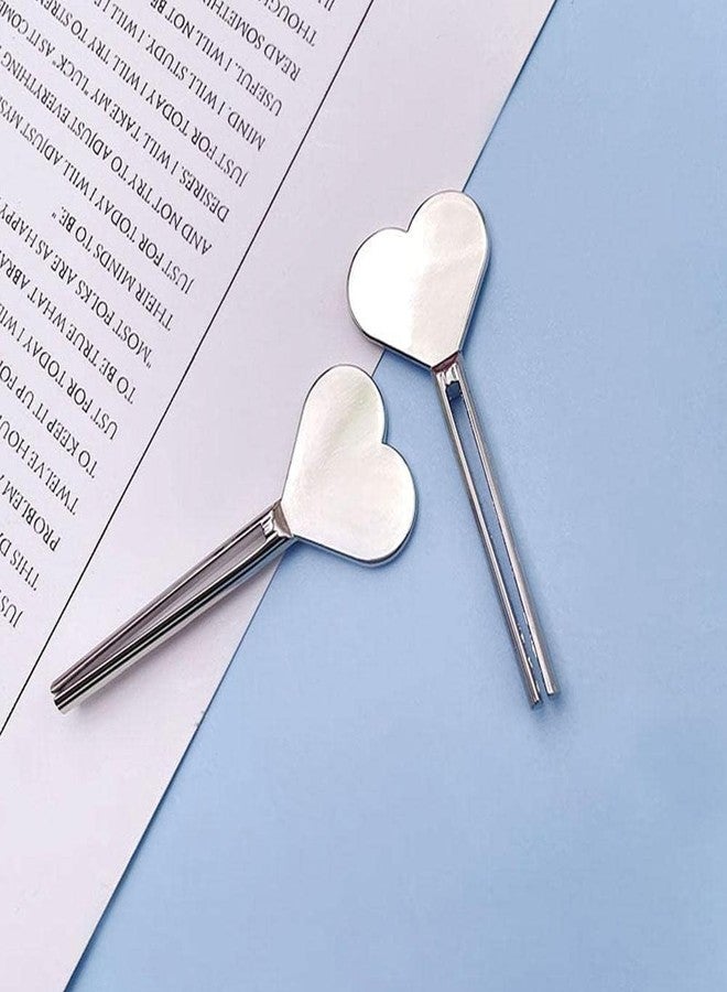 SelHeng 2Pcs Silver Metal Manual Toothpaste Squeezer Heart Stainless Steel Dispenser Tube Squeezer Hand Cream Tube Key Roller Set Bathroom Accessories Daily Living Tube Squeezing Aids - Image 4