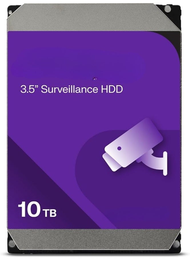 10TB Purple Surveillance HDD – High Capacity & Reliable SATA 6 Gb/s – 256MB Cache – 3.5" Internal Hard Drive for Continuous Video Recording