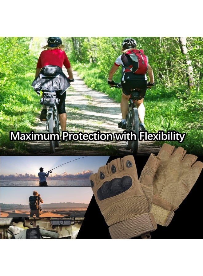 Fingerless Tactical Gloves Touchscreen Work Gloves with Hard Knuckle Half Finger Utility Gloves for Sports Work Outdoor - Image 4