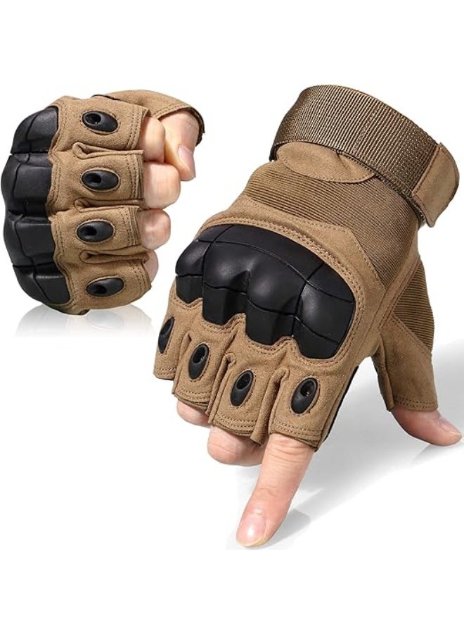 Fingerless Tactical Gloves Touchscreen Work Gloves with Hard Knuckle Half Finger Utility Gloves for Sports Work Outdoor - Image 1