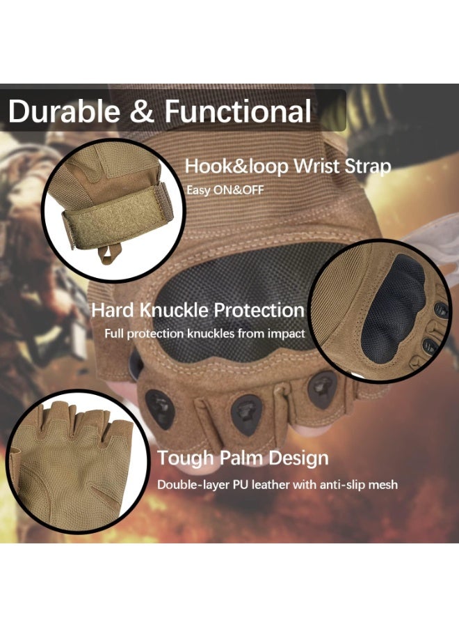 Fingerless Tactical Gloves Touchscreen Work Gloves with Hard Knuckle Half Finger Utility Gloves for Sports Work Outdoor - Image 3