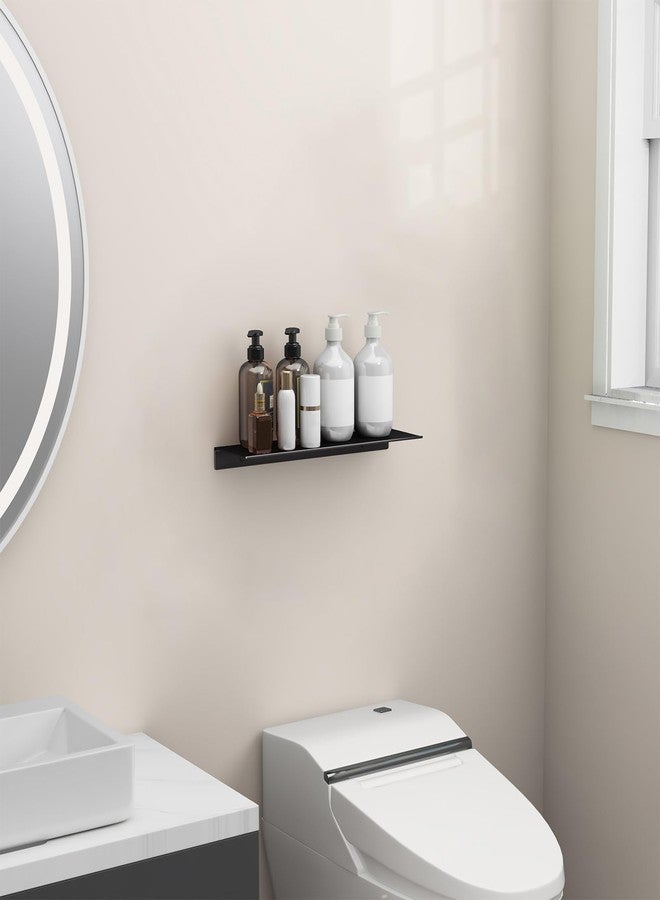Danpoo Metal Wall Shelf, Black Floating Shelf, Small Bathroom Shelf, 16" Display Shelves for Wall Storage - Image 5
