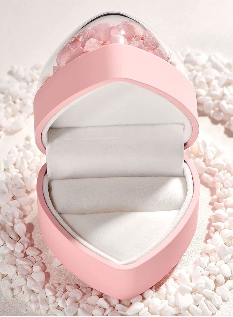 Mini Velvet Ring Box Organizer for Weddings - Pink Flower Heart Design, Perfect Gift for Women - Elegant Storage for Rings and Jewelry. - Image 5