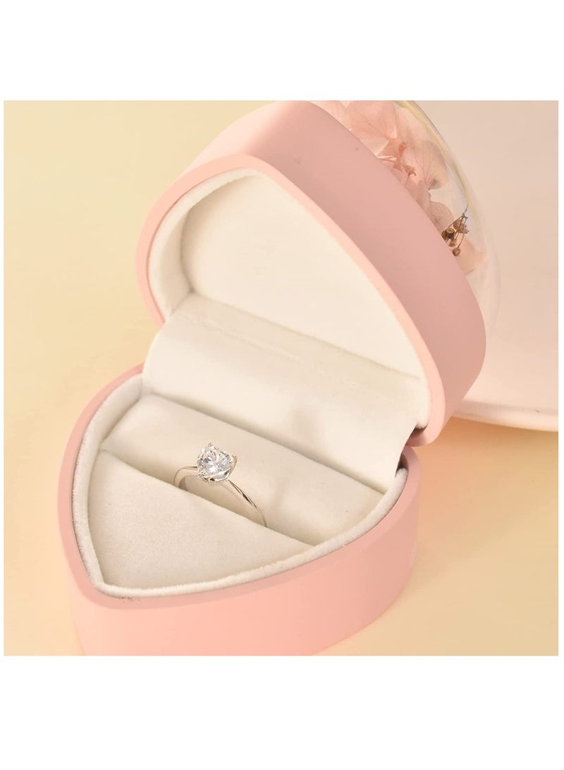 Mini Velvet Ring Box Organizer for Weddings - Pink Flower Heart Design, Perfect Gift for Women - Elegant Storage for Rings and Jewelry. - Image 2