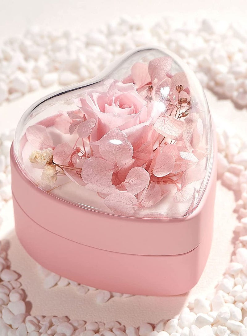 Mini Velvet Ring Box Organizer for Weddings - Pink Flower Heart Design, Perfect Gift for Women - Elegant Storage for Rings and Jewelry. - Image 3