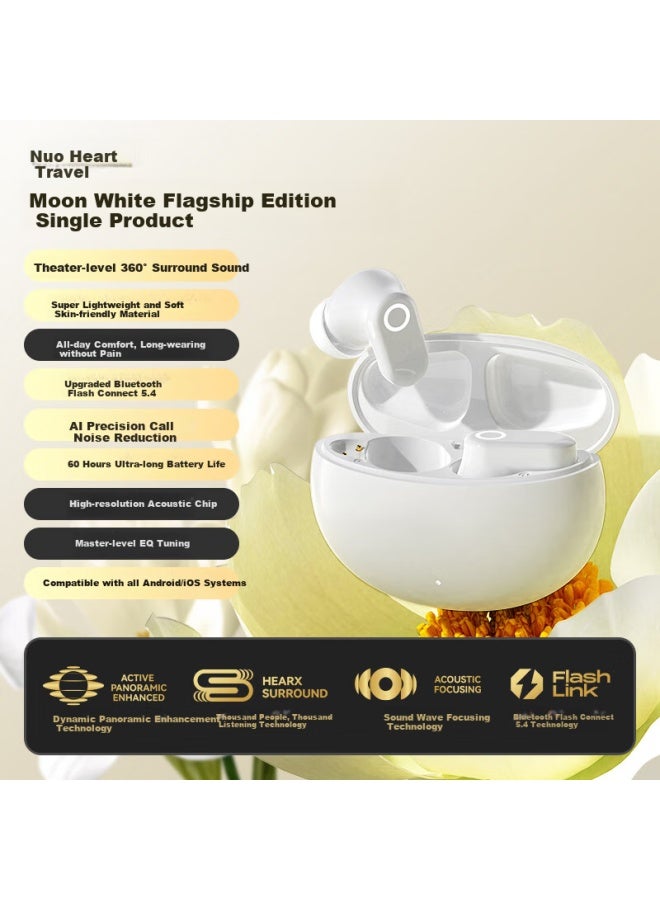 Nuobixing J16Pro Wireless Bluetooth Earphones, New In-Ear Sports Running Wireless Noise-Cancelling Calling High-Quality Long Battery Life Comfortable For Long-Term Wear, Compatible With Android And Apple, White
