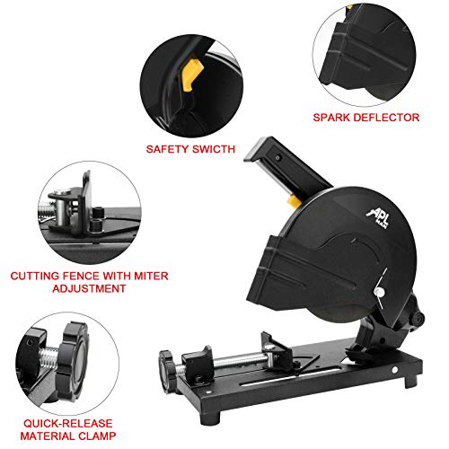APLMAN 6 Inch Cut off Saw Metal Cutting Chop Saw Miter Saw 45° Angle iron/Rebar/Iron/Plastic Cutting - Image 3