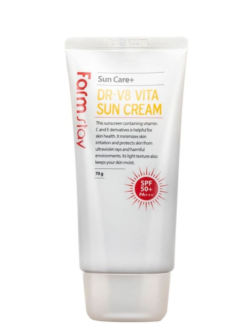 Farm Stay Sun Care+ Dr-V8 Vita Sun Cream SPF50++ 70ml  - Image 1