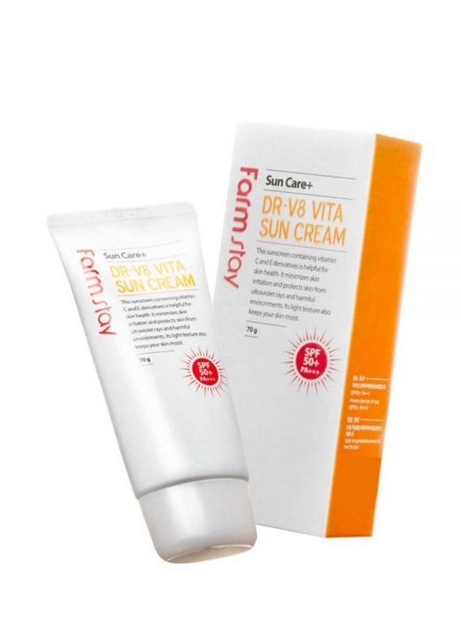 Farm Stay Sun Care+ Dr-V8 Vita Sun Cream SPF50++ 70ml  - Image 3