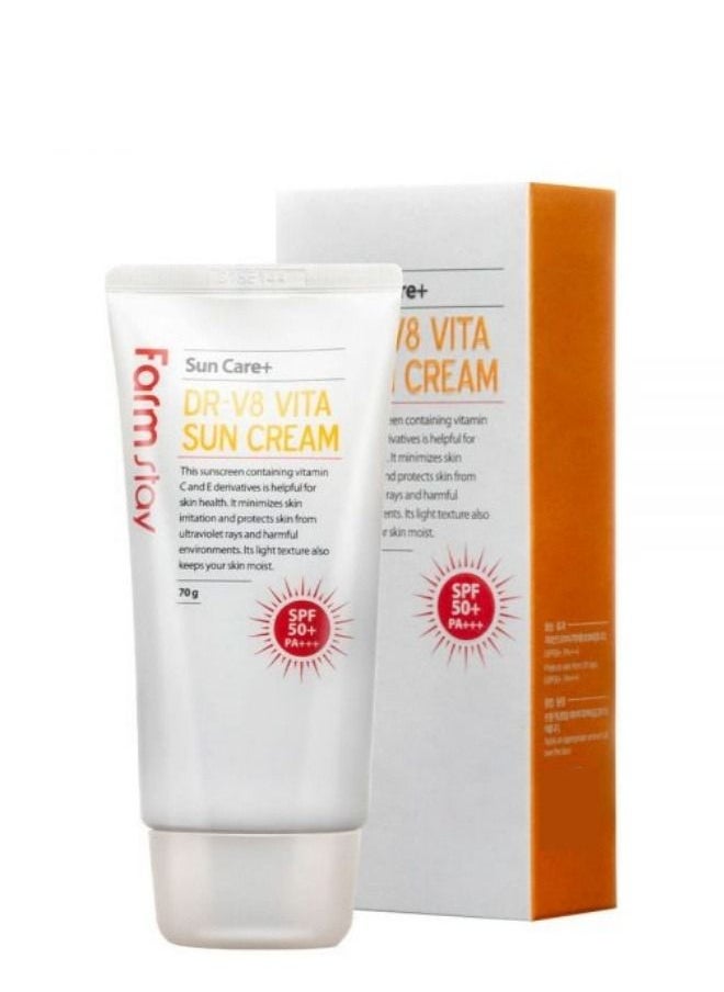 Farm Stay Sun Care+ Dr-V8 Vita Sun Cream SPF50++ 70ml  - Image 2