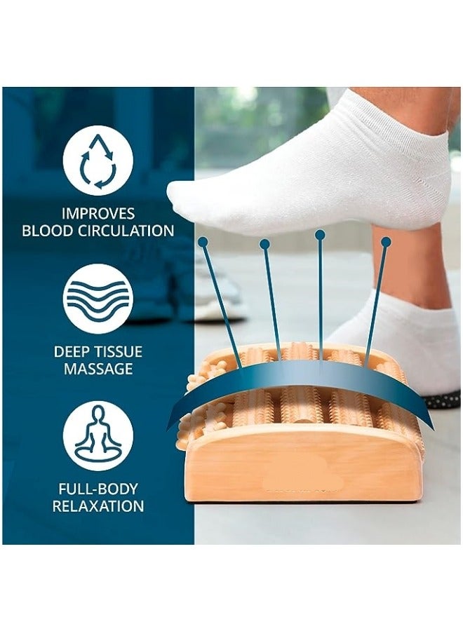 general Foot Massager - Relaxation Gifts for Women, Mom, Runners, Men, Dad - Plantar Fasciitis Relief - Foot Roller for Foot Pain, Neuropathy, Heel Spur Pain, Stress Relief, Wooden Reflexology Tools - Image 2