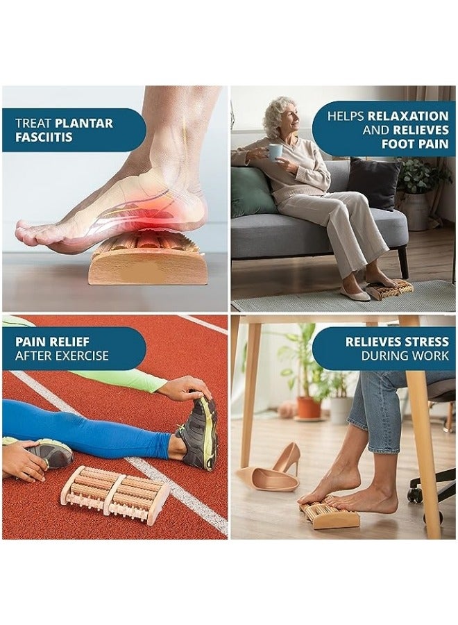 general Foot Massager - Relaxation Gifts for Women, Mom, Runners, Men, Dad - Plantar Fasciitis Relief - Foot Roller for Foot Pain, Neuropathy, Heel Spur Pain, Stress Relief, Wooden Reflexology Tools - Image 4