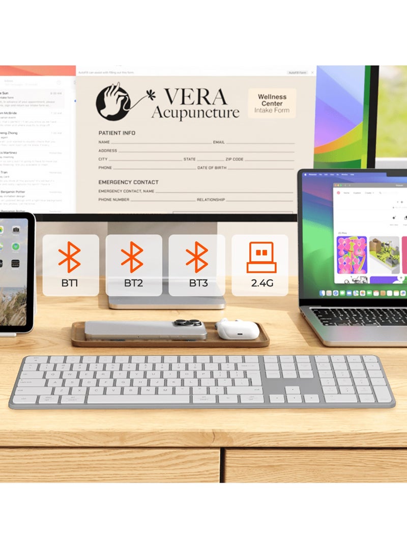 Meetion - MEETION Ultra-Thin Full-Size Wireless Office Combo iKey C230 Universal Synchronization Protocol 2.4 Wireless & Bluetooth Dual Mode Redefine the Seriousness of Aesthetics - Image 1