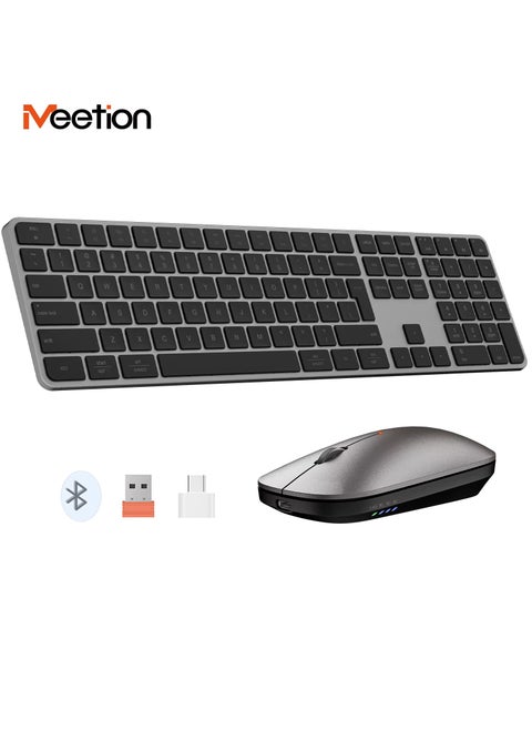 MEETION Ultra-Thin Full-Size Wireless Office Combo iKey C230 Universal Synchronization Protocol 2.4 Wireless & Bluetooth Dual Mode Redefine the Seriousness of Aesthetics