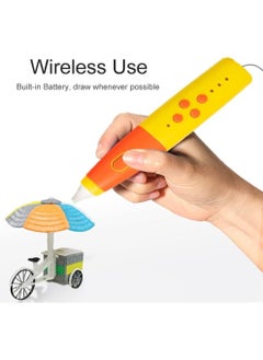 Y&D 3D Pen, 3d Printing Pen Rechargeable Use, Drawing Stencils Doodler with 3 Colors Pla Filament Refills, Speeds and 2 Temperatures Are Adjustable, Art Crafts Gift for Kids, Adults  - Image 1