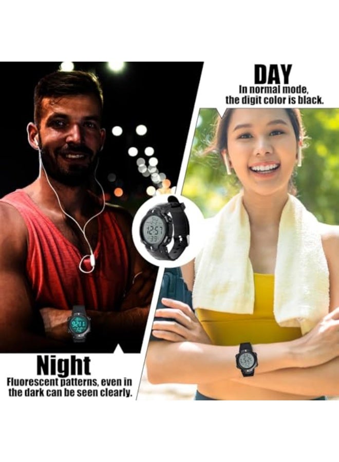 Mens Sports Digital Watches, Waterproof Stopwatches Referee Watch, Match Official Wrist Watches with LED Backlight, Alarm and Timer, Outdoor Chronograph Watch for Running Training - Image 2