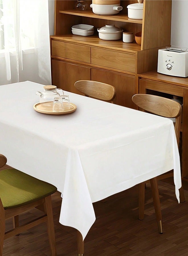 كيلا مفرش طاولة، مفرش طاولة أنيق بلون كريمي، غطاء مكتب مقاوم للماء والزيت لغرفة الطعام 140*200 سم - Image 1